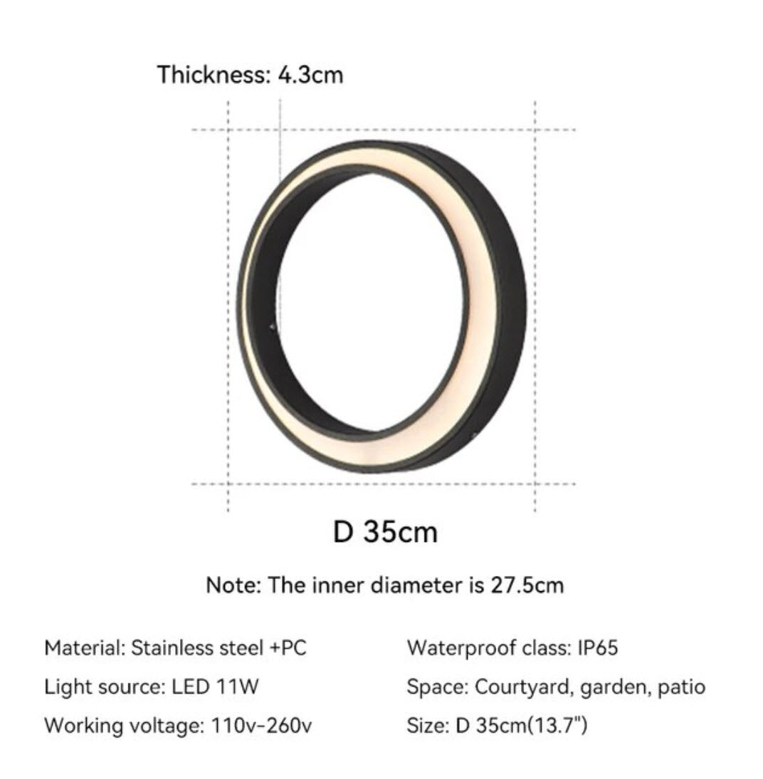 Lámpara de pared moderna, lámpara de calle, luz de jardín, impermeable al aire libre, IP65, iluminación de pared, patio, 11 W, 19 W, apliques de pared externos creativos