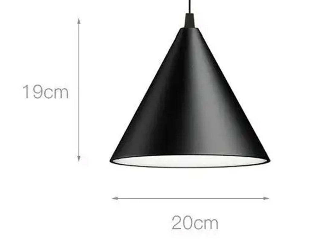 Lampada a sospensione moderna a forma di cono a filo lungo in metallo nero chiaro Lampada a sospensione da comodino con isola della cucina