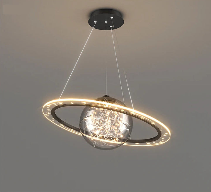 Nordic LED Modern Golden Round Planet Chandelier - Wohn-, Ess- und Schlafzimmer Dekoration Beleuchtung