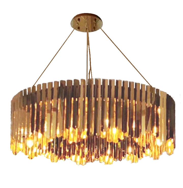 Black, Gold or Silver Round Stainless Steel Modern Chandelier For Dining Room Living Room