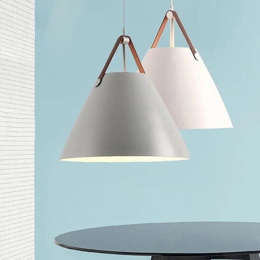 Modern Northern European pendant lamp, tapered iron design