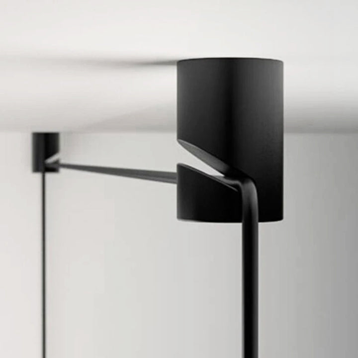 Lámpara colgante con forma de cono de alambre largo de Metal negro y luz moderna, lámpara colgante de isla de cocina, iluminación de suspensión para cabecera