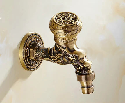 Bathroom Faucet Brass Tap Kitchen Outdoor Garden Taps High Quality Washing Machine Mop Luxury Antique Decorative Bibcock