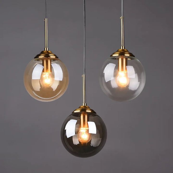 Plafonniers modernes LED à boule de verre - Décoration de la chambre à coucher, du chevet et du salon Éclairage