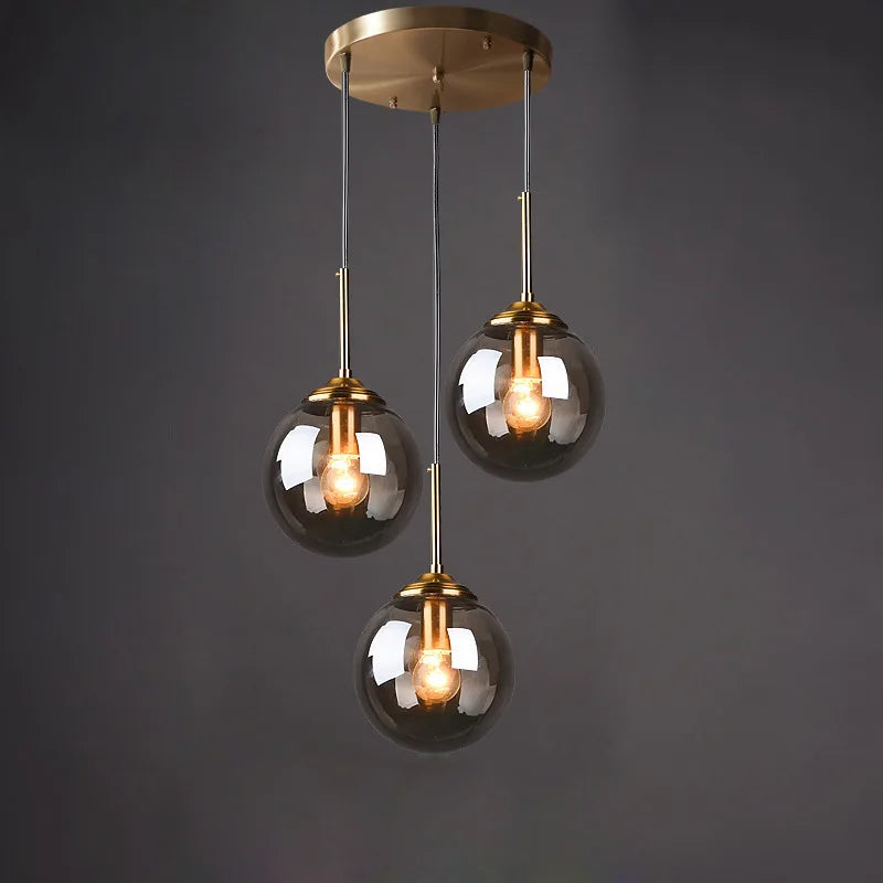 Plafonniers modernes LED à boule de verre - Décoration de la chambre à coucher, du chevet et du salon Éclairage