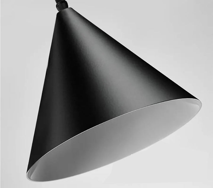 Lámpara colgante con forma de cono de alambre largo de Metal negro y luz moderna, lámpara colgante de isla de cocina, iluminación de suspensión para cabecera