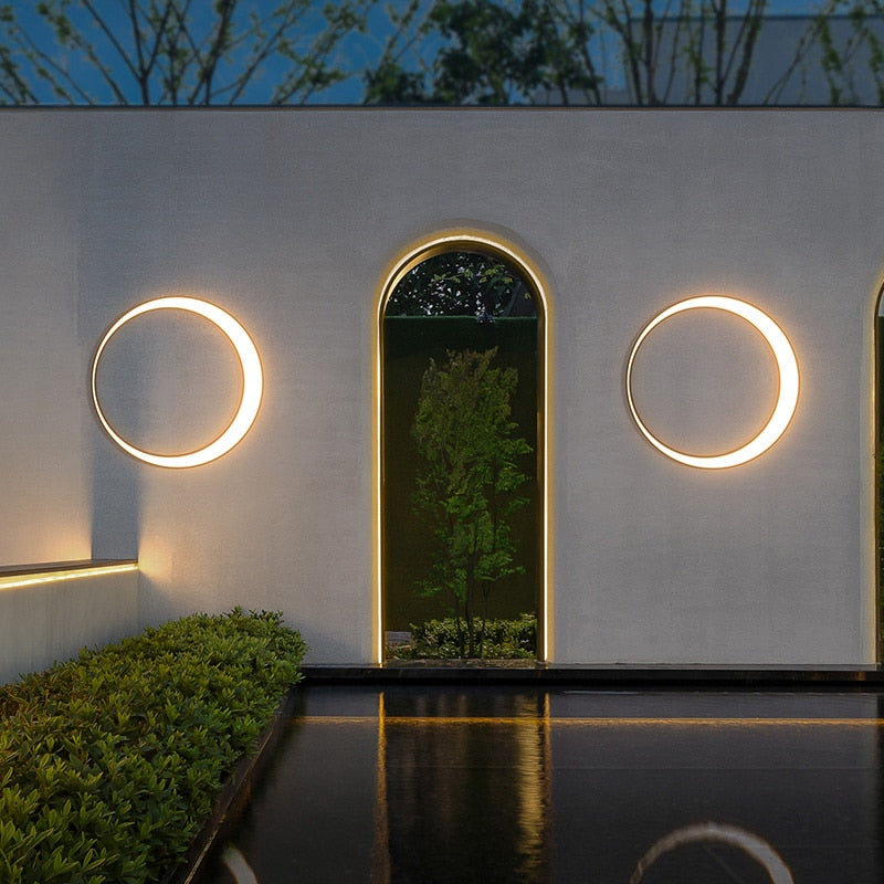 Lámpara de pared moderna, lámpara de calle, luz de jardín, impermeable al aire libre, IP65, iluminación de pared, patio, 11 W, 19 W, apliques de pared externos creativos