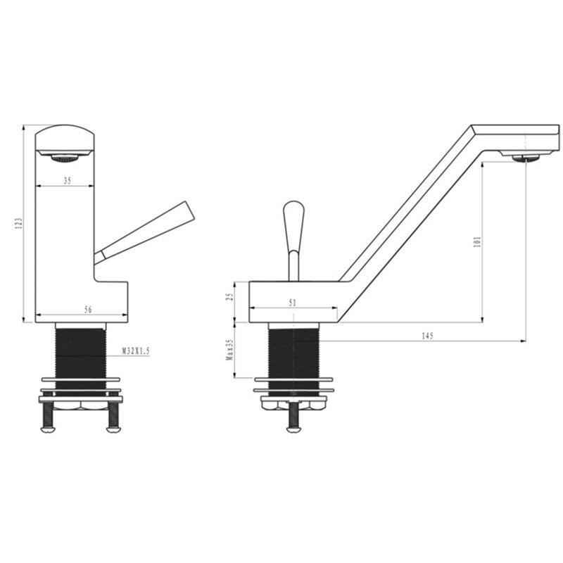 Mitigeur de lavabo classique antique en laiton Mitigeur de salle de bain à une poignée