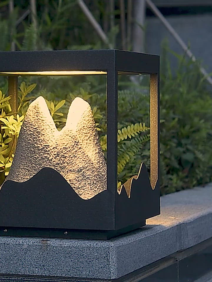 Solar Wasserdicht Villa im Freien Rasen Lampe 9W LED Säule Kopf Licht Garten Landschaft Dekor Zaun Straße Lampe