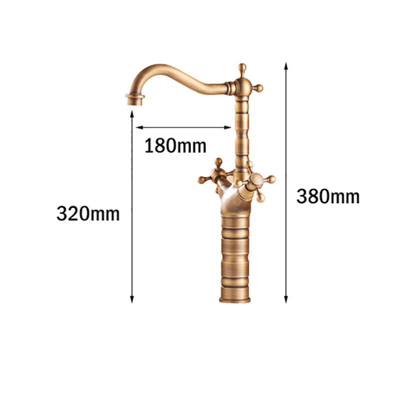 Antique Brass Finishing Bathroom Faucets Basin Faucets Dual Handle Hot Cold Wash Basin Tap Lavatory Faucet - Greensu Home Decor