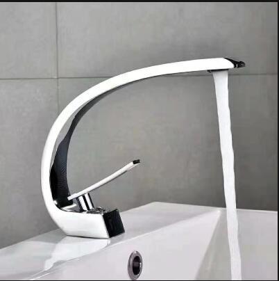 Basin Faucet Modern Bathroom Mixer Tap Black/Gold Washbasin Faucet Single Handle Hot and Cold Waterfall Faucet - Greensu Home Decor