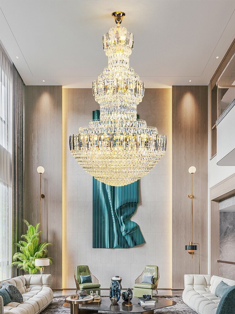 Big Modern Crystal Chandelier European Style Hall Parlor - Greensu Home Decor