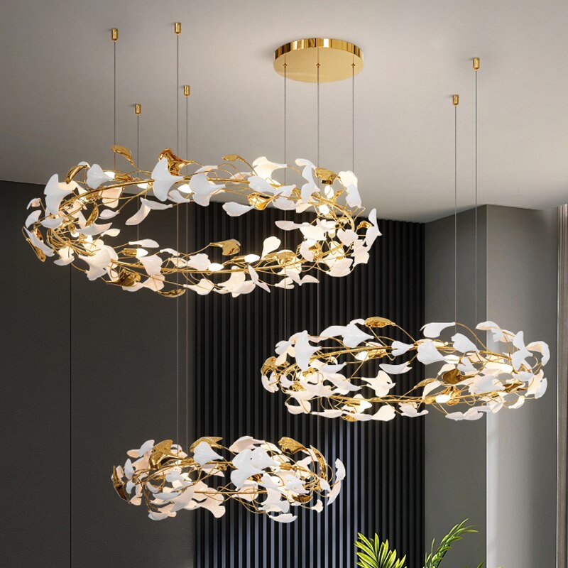 Ceramic Petals Modern Creative Design Chandelier For Living Room - Greensu Home Decor