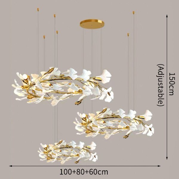 Ceramic Petals Modern Creative Design Chandelier For Living Room - Greensu Home Decor