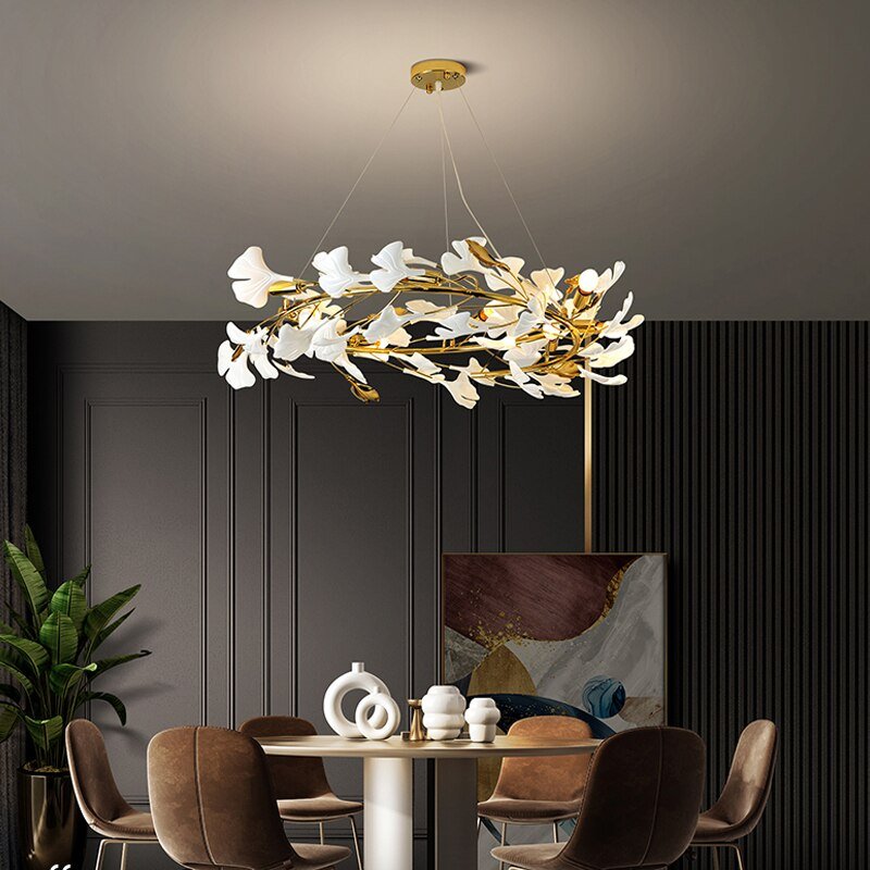 Ceramic Petals Modern Creative Design Chandelier For Living Room - Greensu Home Decor