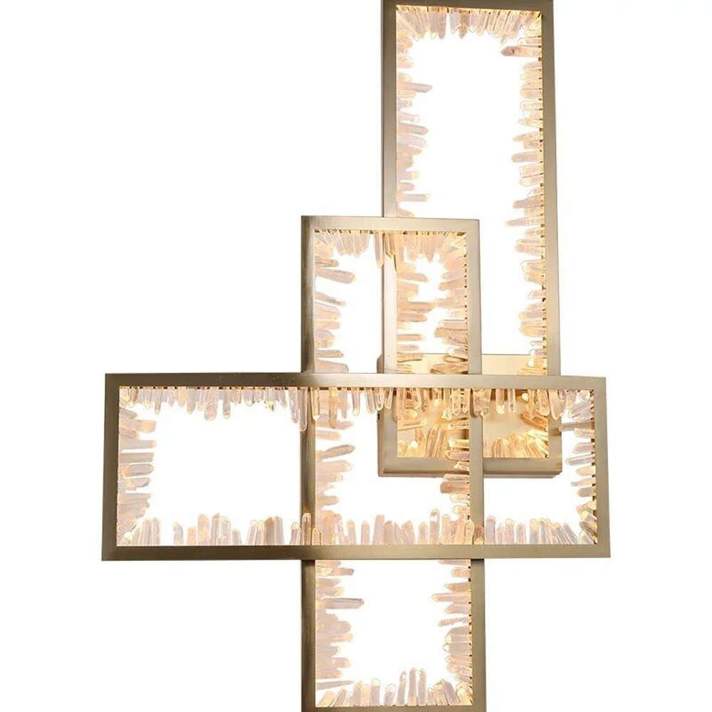 Diseño creativo Sala de estar de cristal Lámparas de pared Dormitorio de oro moderno candelabro