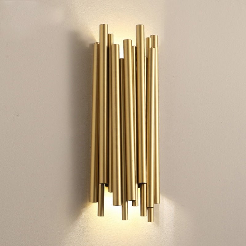 Diseño Creativo Moderno Tubo Dorado LED Apliques de Pared Lámpara Dormitorio Plafones