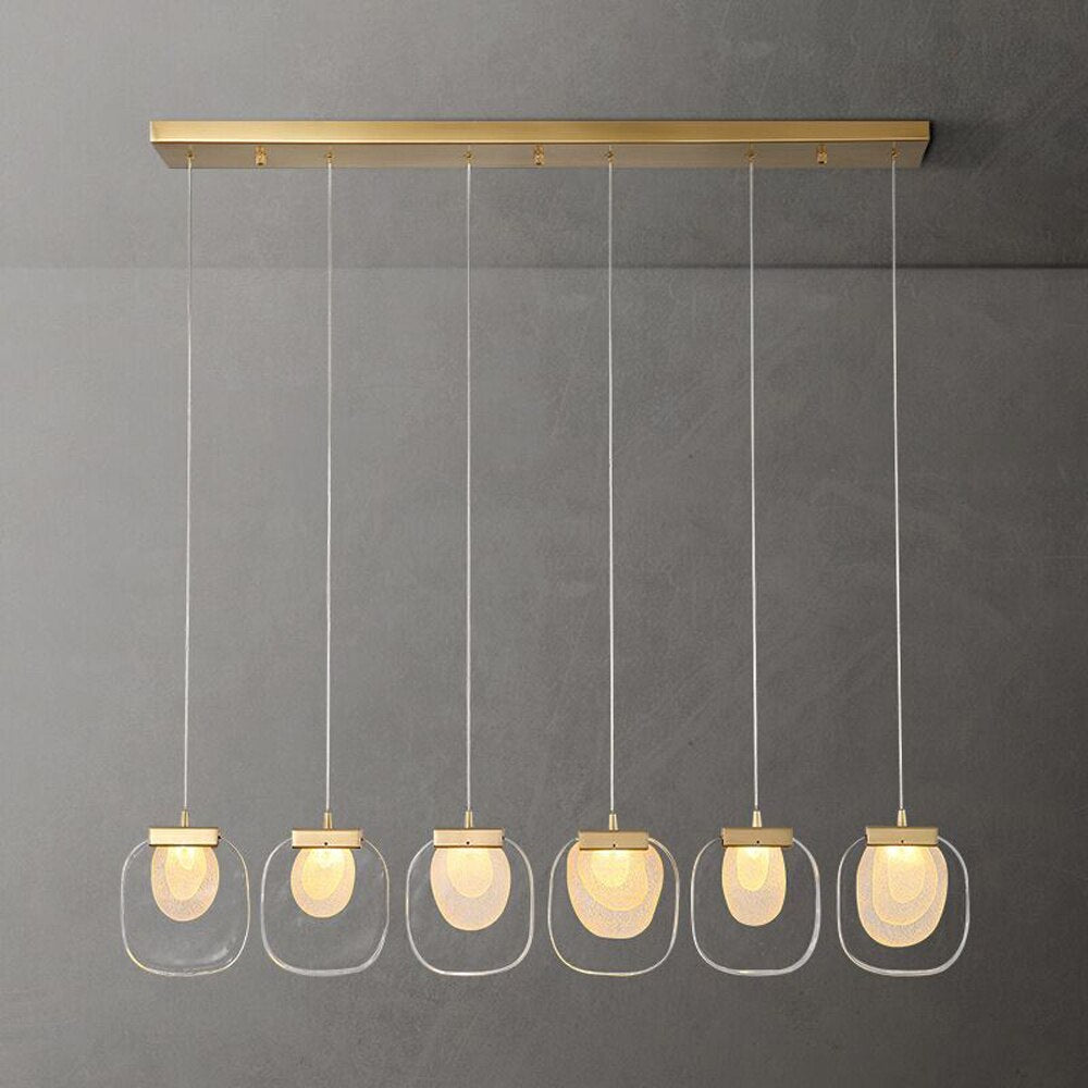 Esszimmer Modern LED Kronleuchter Glas Lampe Gold Treppenhaus Beleuchtung