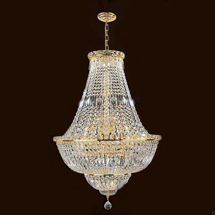 French Empire Gold Finish Crystal Chandelier Light Lighting Chrome Crystal Chandelier W 21.6"