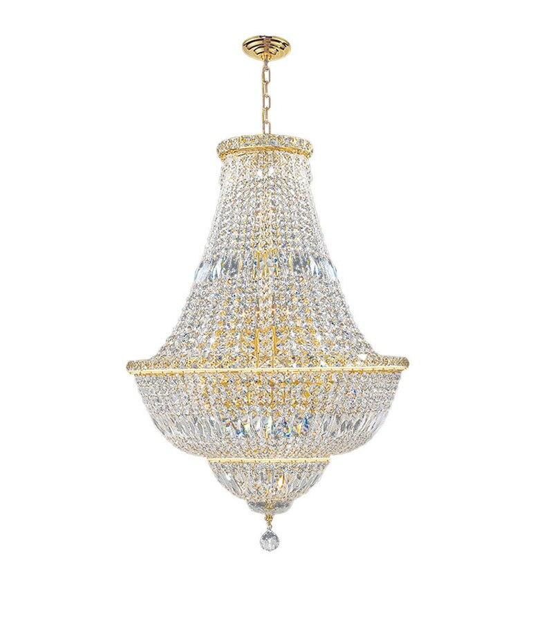 Franse rijk gouden afwerking kristallen kroonluchter licht verlichting chroom kristallen kroonluchter W 21,6"