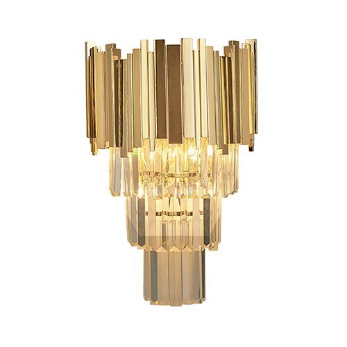 Luxury Crystal Living Room Wall Sconce Lighting Gold Chrome Polished Steel Wall Lamp Bedroom Hallway