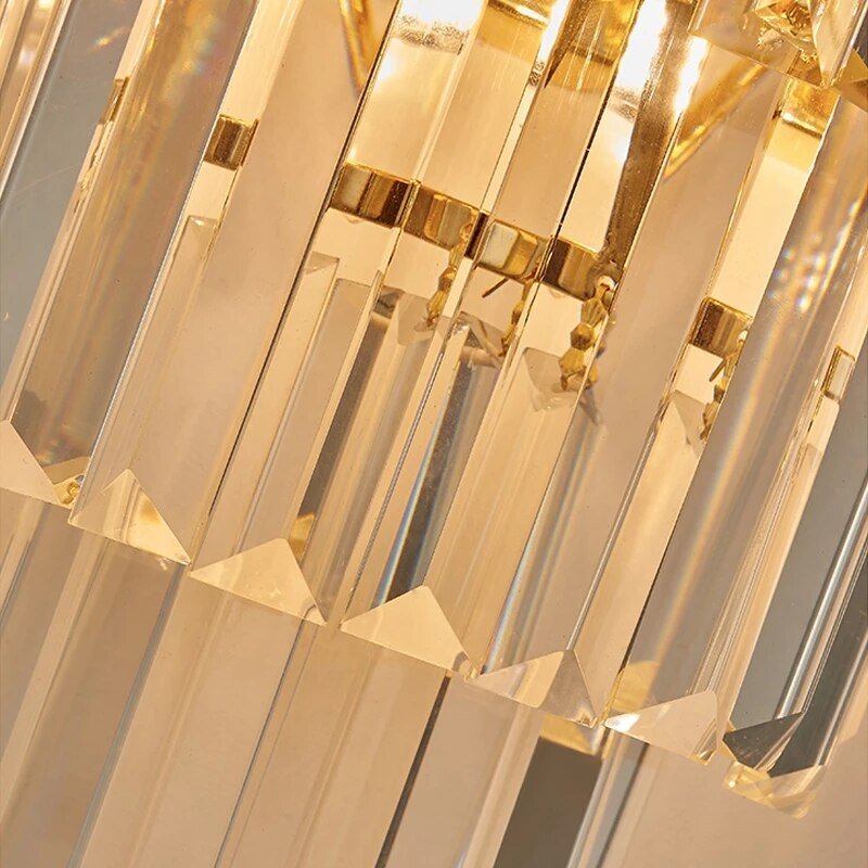 Luxury Crystal Living Room Wall Sconce Lighting Gold Chrome Polished Steel Wall Lamp Bedroom Hallway