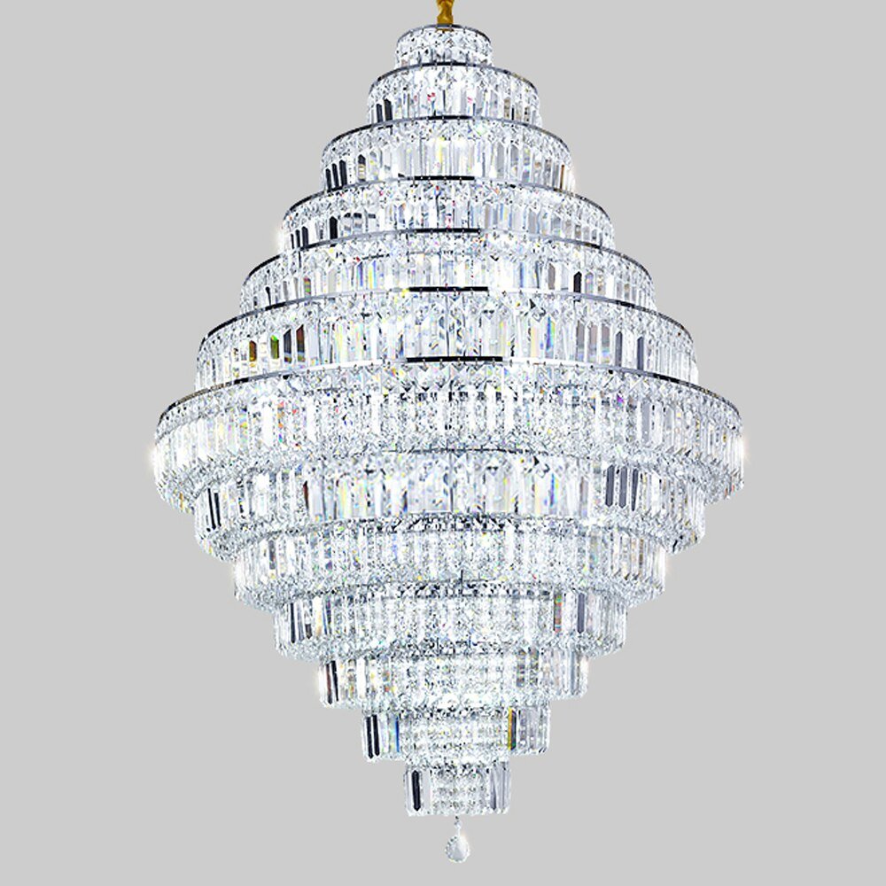 Luxury Design Lobby Crystal Chandelier Long Staircase Fixtures