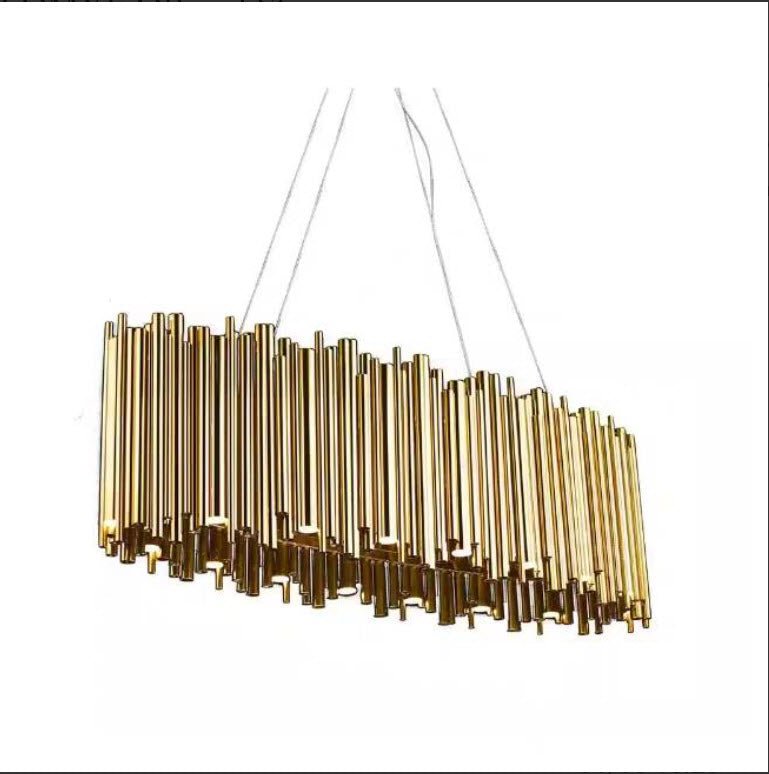 Luxury Modern Gold Chandelier For Living Room LED Hanging Lamp Stainless Steel Round Creative Design - Greensu Home Decor