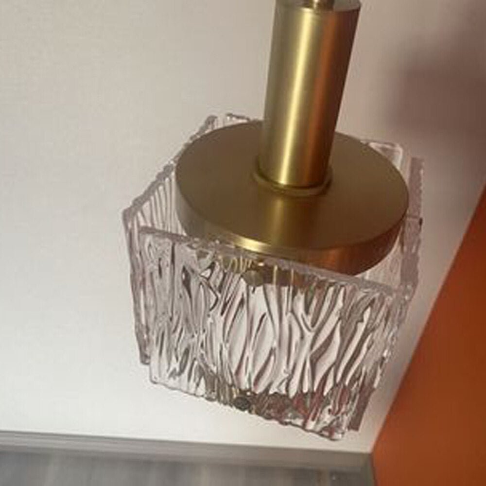 Lampade a sospensione moderne in vetro cubico per l'isola della cucina, lato letto