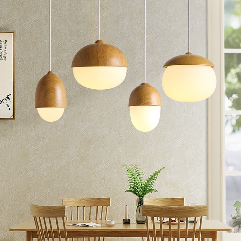 Modern Glass Globe Pendant Lights Nuts Lampshade E27 Children Bedroom Pendant Lamps Hanging Lamp Light Fixtures Home Lighting