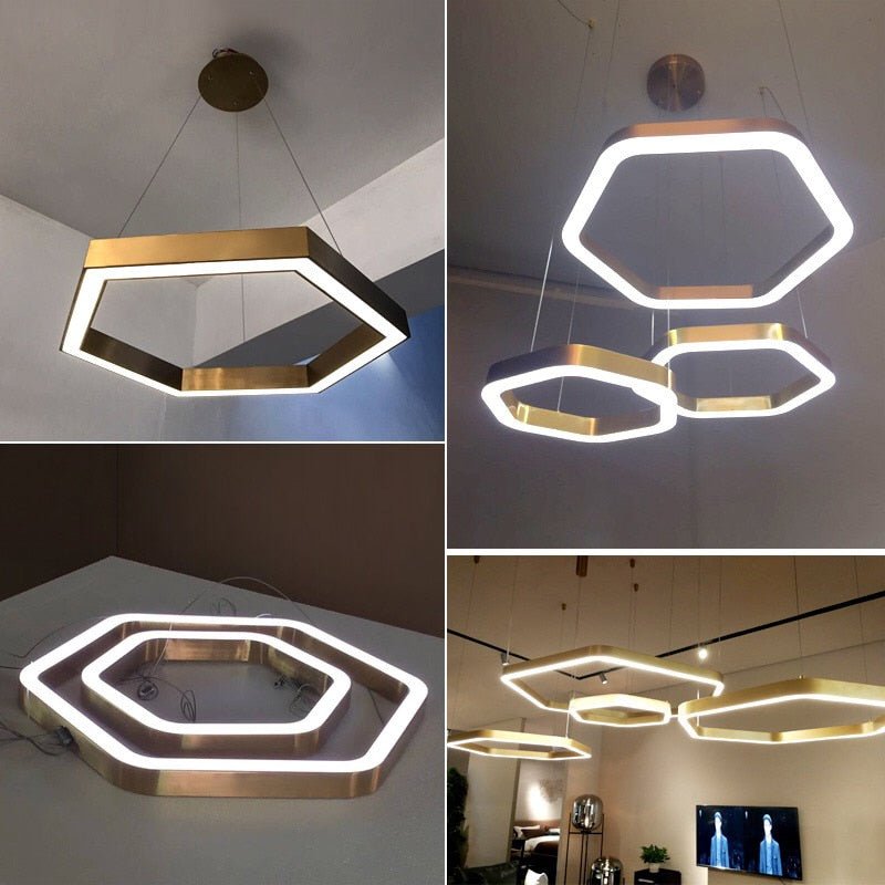 Moderne Led Kroonluchter Goud Woonkamerlamp Luxe Creatieve Roestvrij Shop Licht Armatuur Combinatie