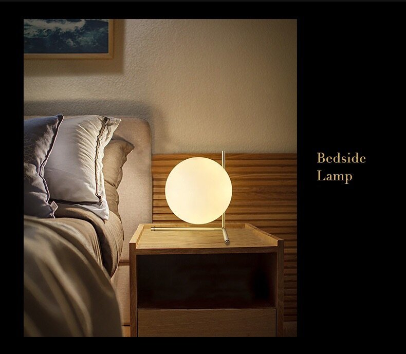 Modern LED Table Lamp Desk Lamp Light Shade Glass Ball Table Lamp Desk Light for Bedroom Living Room Floor Bedside Gold Designs