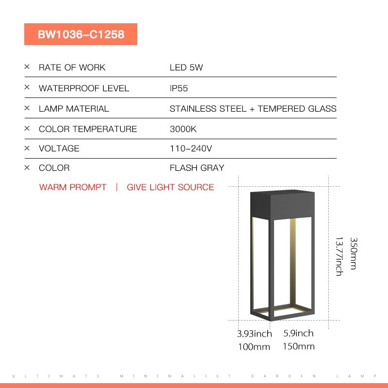 Modern LED Wall Light Outdoor Lighting Garden Light Waterproof 5W Sensor Wall Sconces Terrace Balcony Wall Lamping Street Lamp