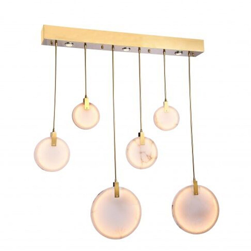 Modern Marble LED Chandelier Lamp Long Staircase Chandeliers Pendant Light