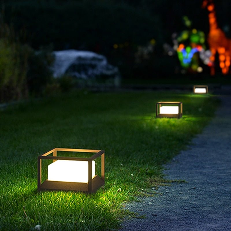 Moderna luce solare per esterni Lampada da giardino Lampada da strada Ghirlanda Luce da prato Impermeabile Colonna Luce da giardino Percorso Illuminazione paesaggistica