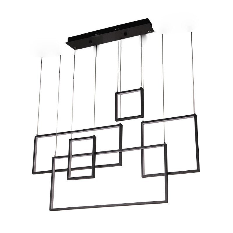 Modern Rectangle Chandeliers Led Pendant Lights Living Dining Room Kitchen Stair - Greensu Home Decor