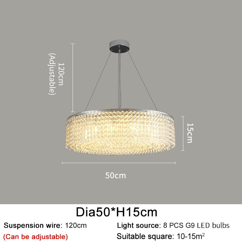 Modern Round Crystal Chandelier For Living Room Chrome Gold - Greensu Home Decor