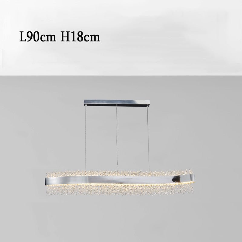 Lustre moderne en forme de S en cristal pour la salle à manger et l'îlot de cuisine