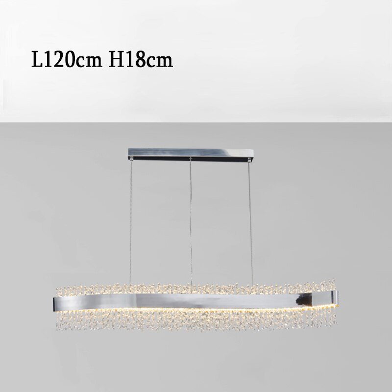 Lustre moderne en forme de S en cristal pour la salle à manger et l'îlot de cuisine