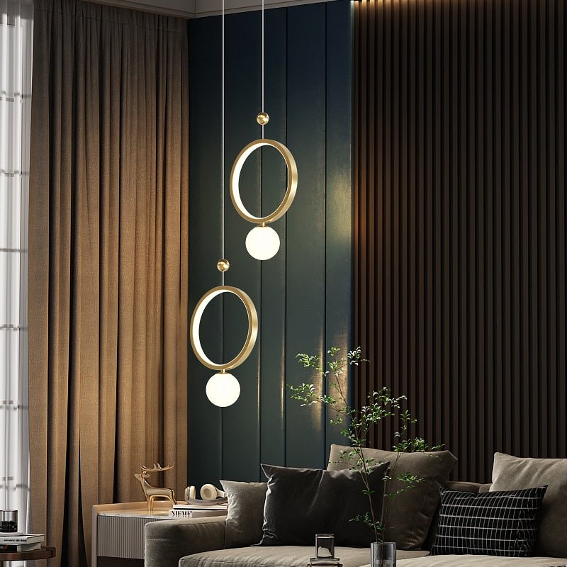 Moderne Enkelt soverom Sengekrone Lysekrone Nordic Light Luxury Long Line Living Room