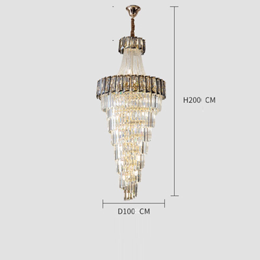 Modern Spiral Design Staircase Crystal Chandelier