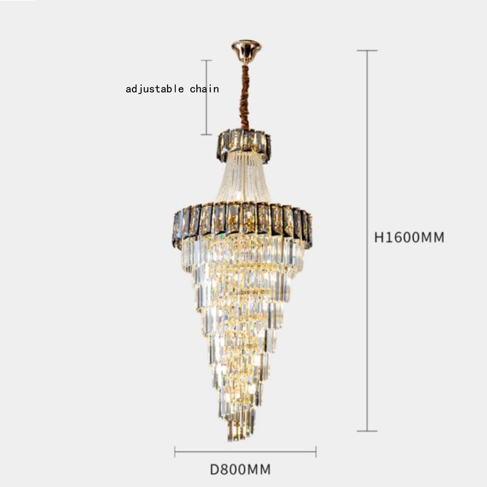 Modern Spiral Design Staircase Crystal Chandelier