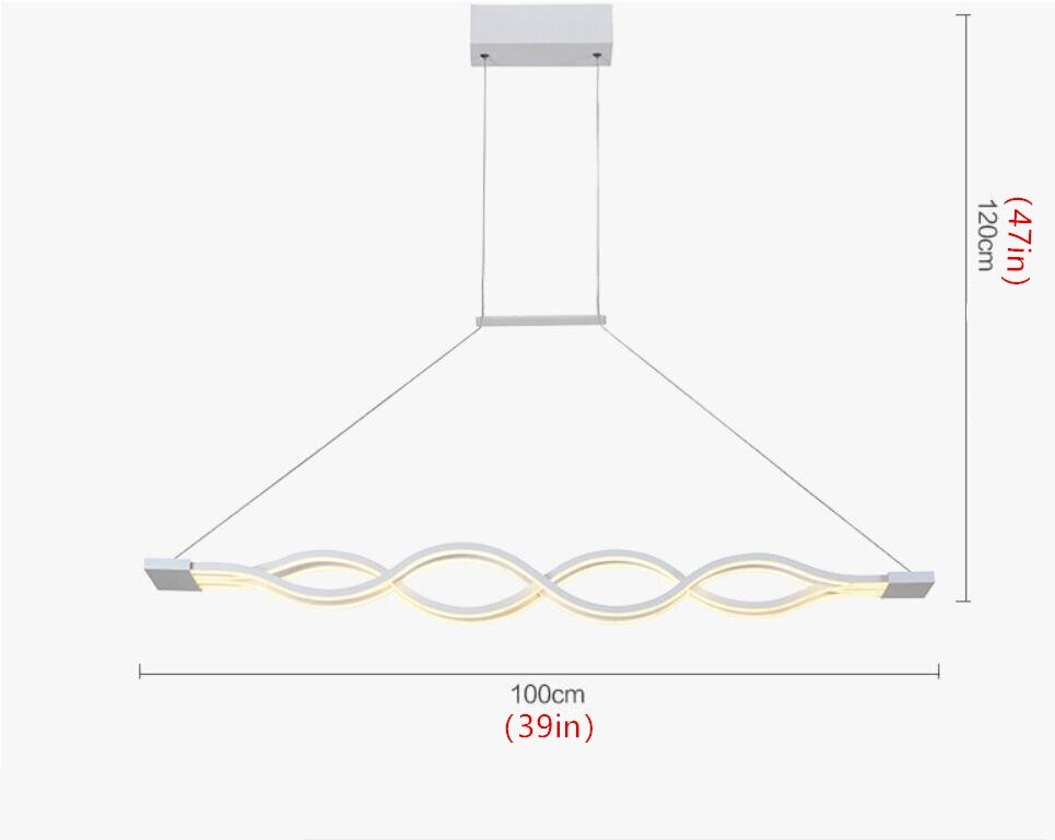 Modern Wave Design Lustres LED Hanging Lights For Dinning Room Black White Pendant Lights  Lighting Hanglamp Ceiling Led Lamp