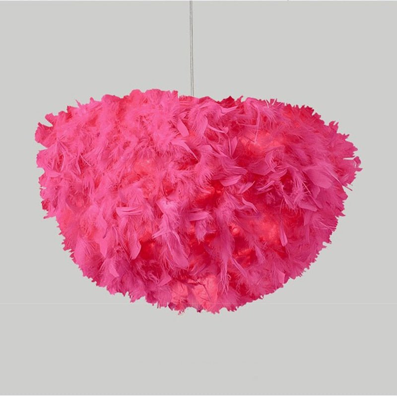 Modern white nature Goose feather Pendant Lights romantic E27 led pendant lamps for home lighting restaurant bedroom living room