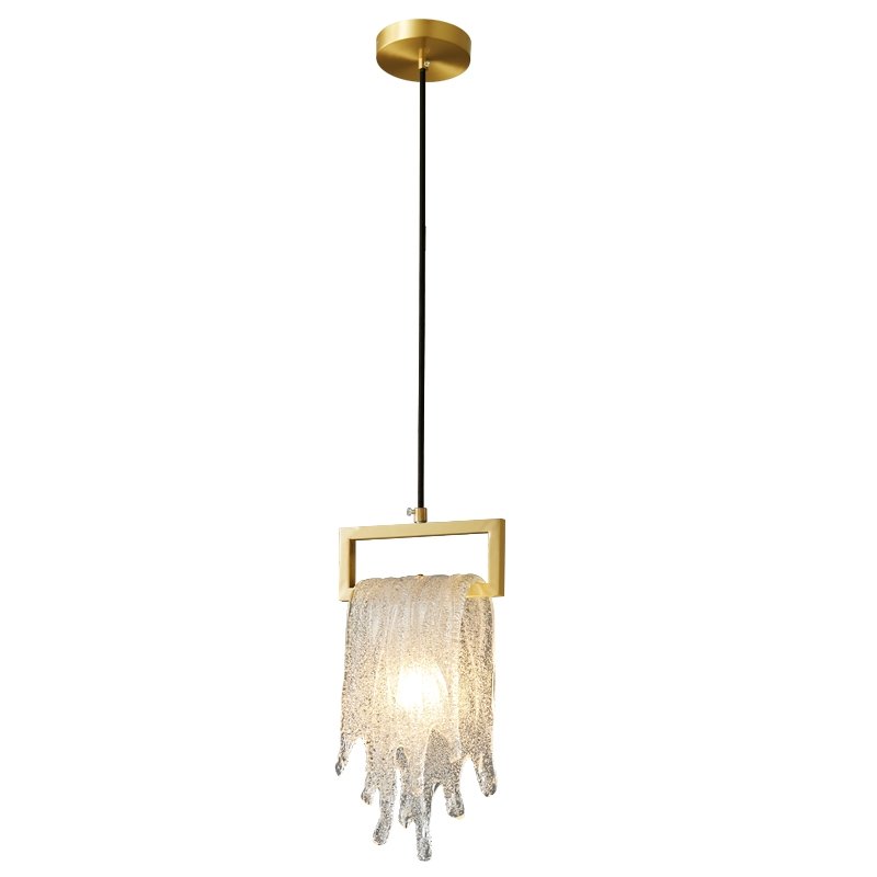 Nordic all-copper Light Luxury Post-modern Crystal Chandelier Model Room Dining Room Bedroom Bed Bar Creative Pendant light