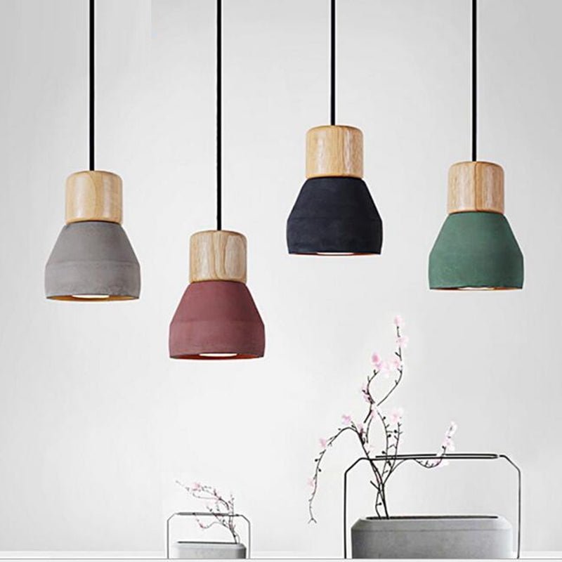 Pendant Lights Modern Fashion Ceiling Pendant Lamp Home Lighting Fixture, Wood Cement Hanglamp For Kitchen Dining Room