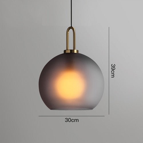 Postmodern Glass Pendant Lights Luxury Lamps For Restaurant Bedroom Bedside Glass Ball Single