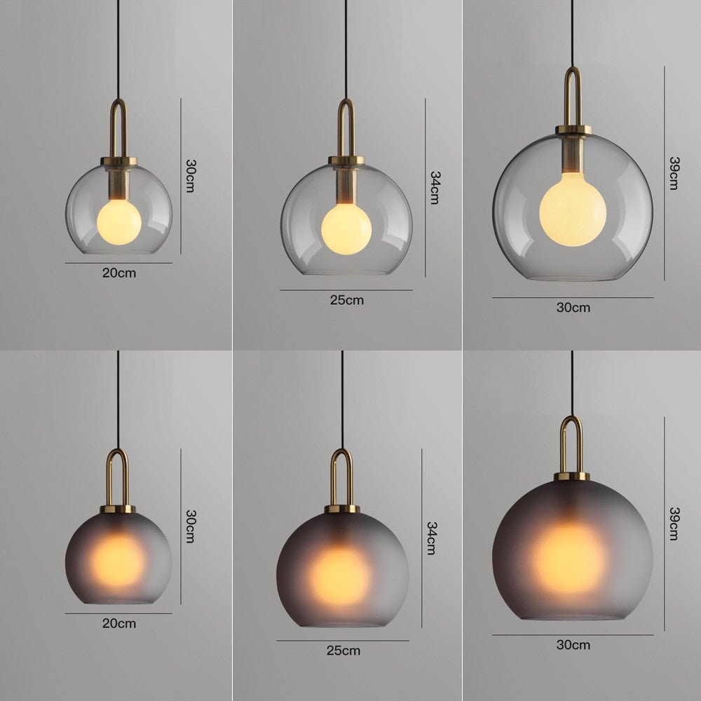 Postmodern Glass Pendant Lights Luxury Lamps For Restaurant Bedroom Bedside Glass Ball Single