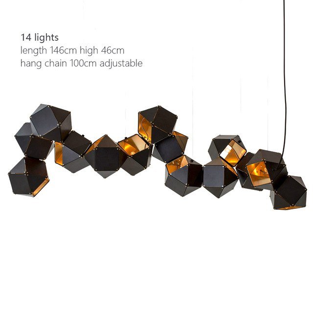 Postmodern Led Hanglamp Designer Verlichting Restaurant Studio Metalen Lampen Dna Creatieve Armatuur Wit Zwart Glans: