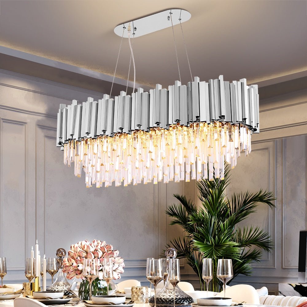 Rectángulo Moderno Lámpara De Oro Para Comedor Lámpara Colgante Cocina Candelabros Lámparas